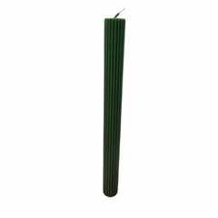 Tapered Ribbed Candle Green