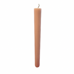 Tapered Ribbed Candle Nude Pink