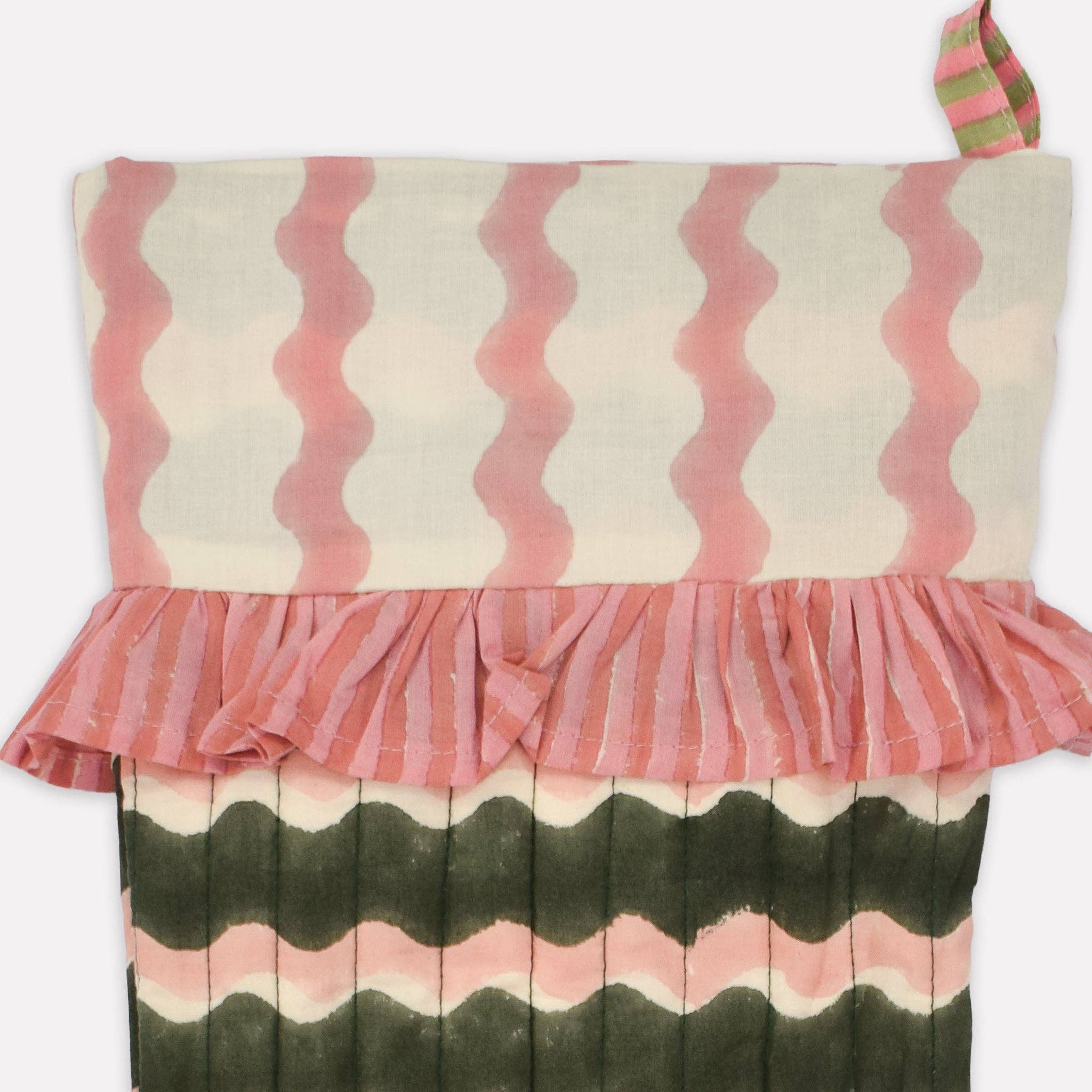 Christmas Stocking | Green & Pink