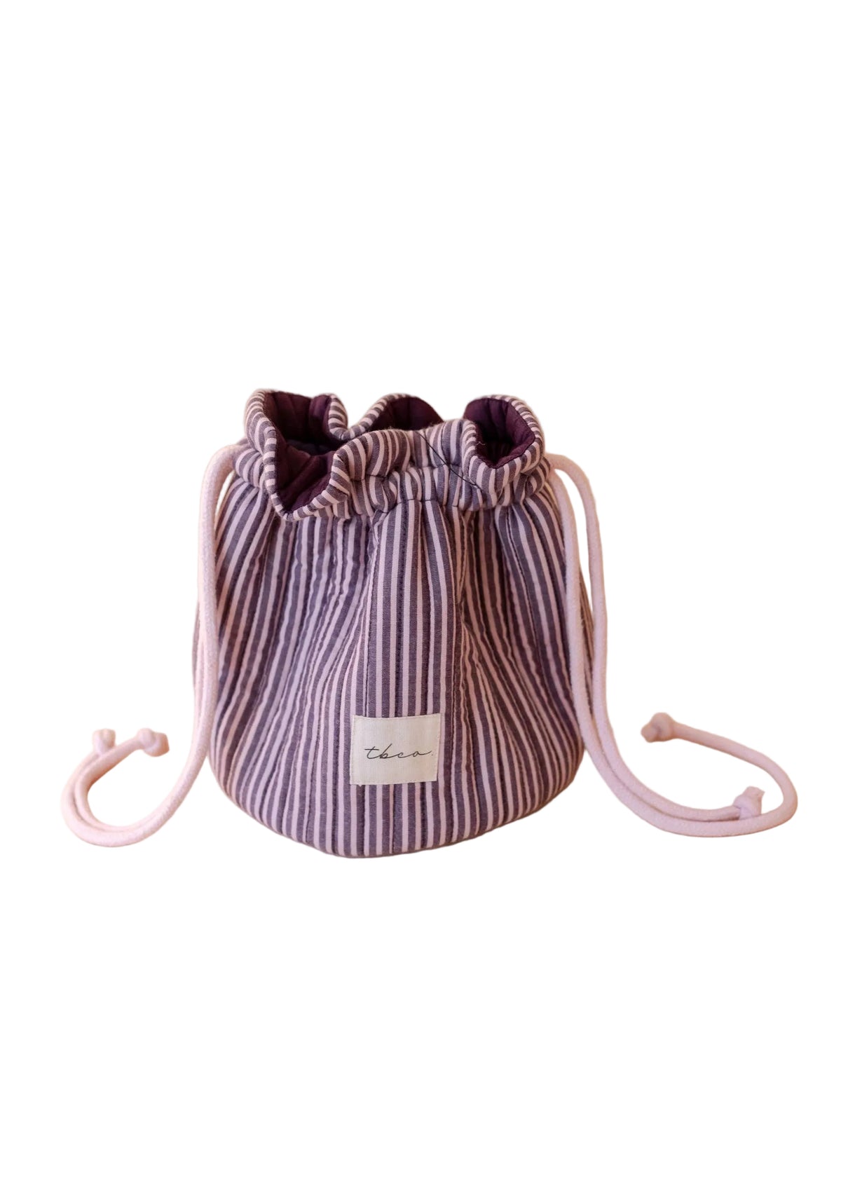 TBCo Cotton Wash Bag in Burgundy Stripe
