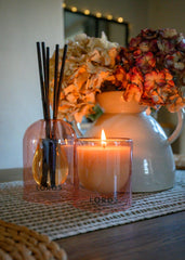 Cotswold Pink Bubble Glass Candle