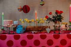 Pink and Red Spot Tablecloth