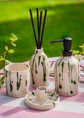 Green Drippy Ceramic Candle