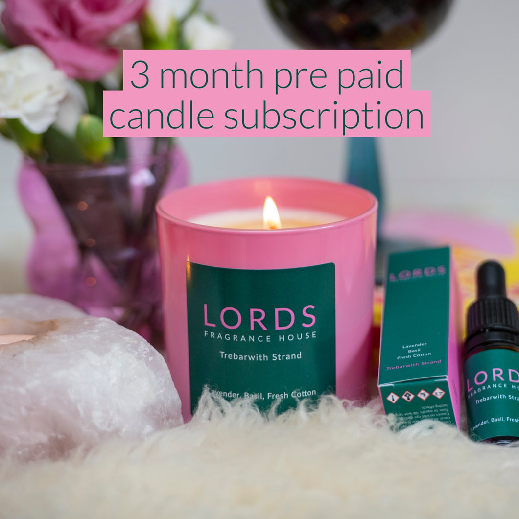Candle of the month- 3 month pre paid